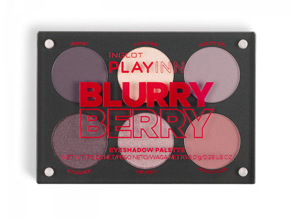 INGLOT Playinn Blurry Berry Eye Shadow Palette לפלטה מגנטית ייחודית המכילה 6 צלליות לאיפור מקצועי מבית אינגלוט
