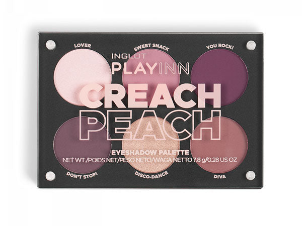 INGLOT Playinn Creach Peach Eye Shadow Palette לפלטה מגנטית ייחודית המכילה 6 צלליות לאיפור מקצועי מבית אינגלוט
