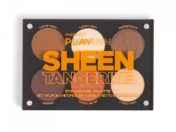 INGLOT Playinn Sheen Tangerine Eye Shadow Palette לפלטה מגנטית ייחודית המכילה 6 צלליות לאיפור מקצועי מבית אינגלוט