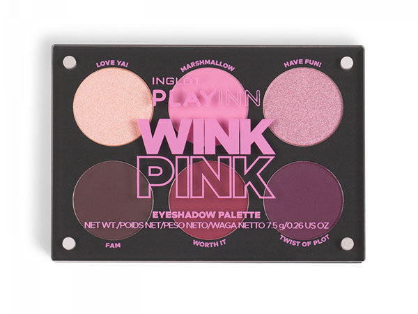 INGLOT Playinn Wink Pink Eye Shadow Palette לפלטה מגנטית ייחודית המכילה 6 צלליות לאיפור מקצועי מבית אינגלוט